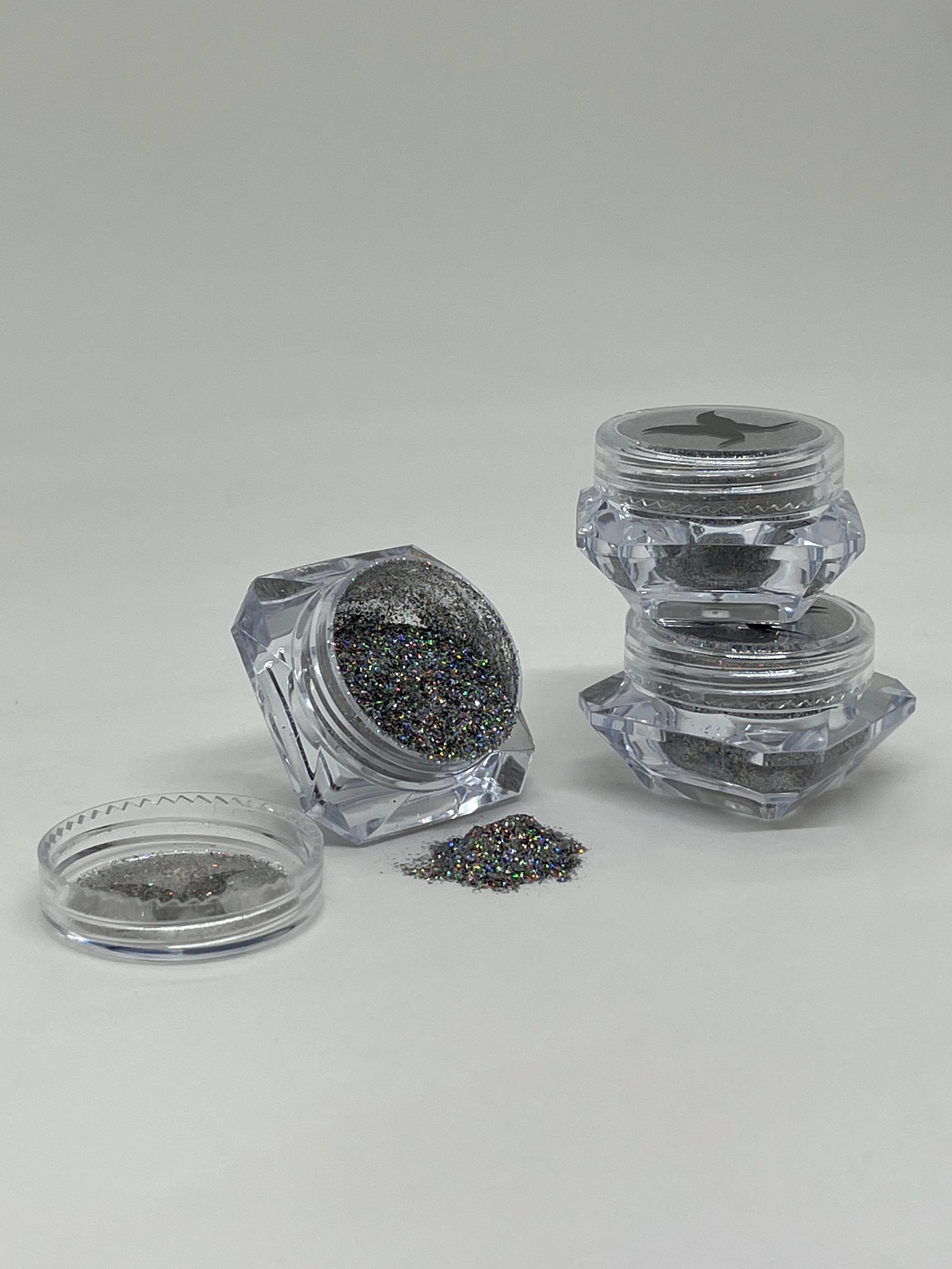 Silver Holographic Cosmetic Glitter Silver Prism, 10 Gram Jar